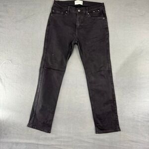 Abercrombie Fitch Kids‎ Jeans Girls Straight Leg Black Denim Whisker 13/14x27